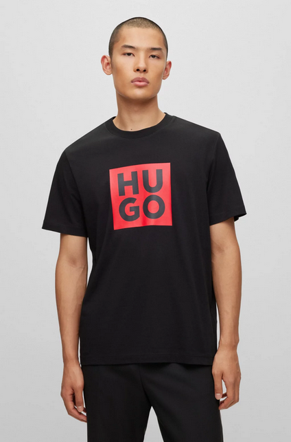 Camiseta de algodón con logo estampado