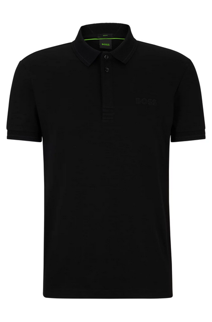 Polo slim fit de algodón interlock con logo de malla