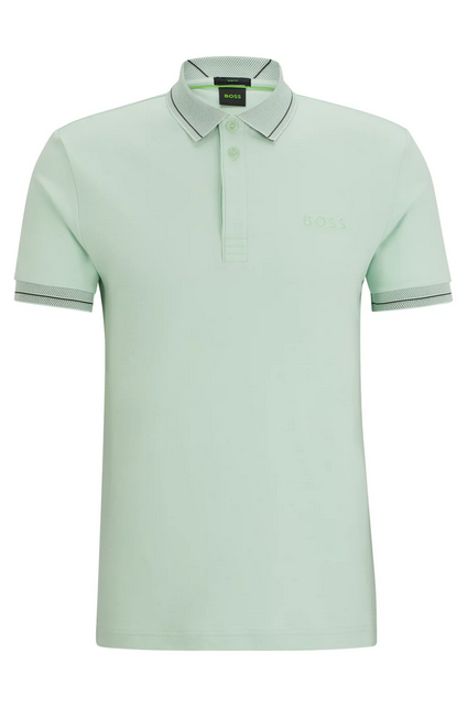 Polo slim fit de algodón interlock con logo de malla