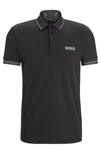 Polo slim fit de algodón interlock con logo de malla