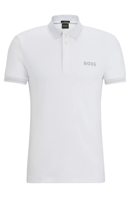 Polo slim fit de algodón interlock con logo de malla