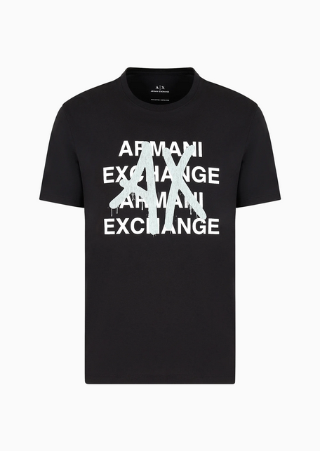 Playera de algodón pima con estampado en la parte delantera armani