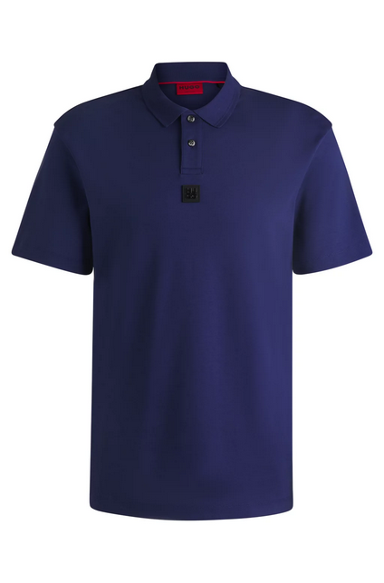 Polo de algodón interlock con logo apilado