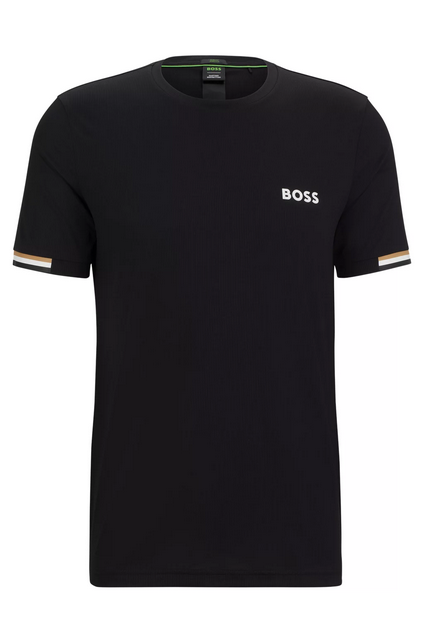 BOSS x Matteo Berrettini Camiseta de tejido de rejilla con diseño de rayas de la marca