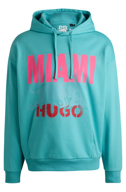 Sudadera de felpa de algodón con capucha y estampado de Miami